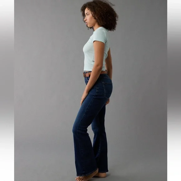 AE Next Level Curvy Super High-Waisted Flare Jean LONG - Picture 2 of 8